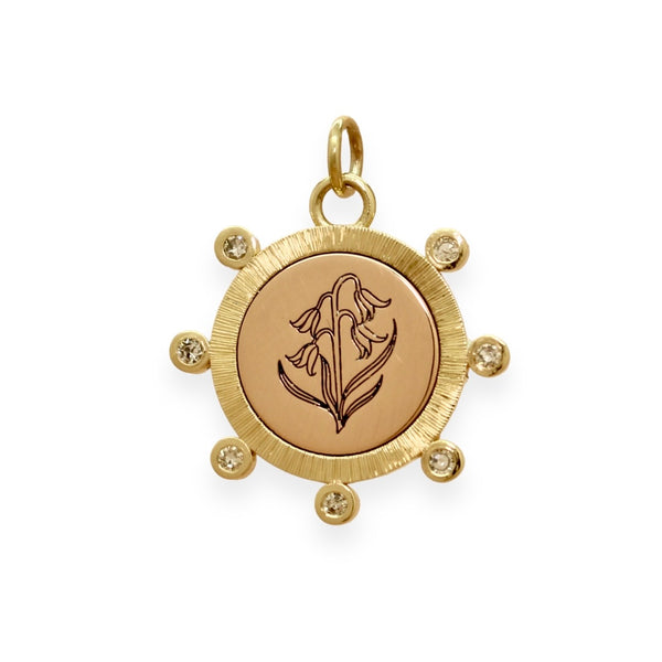 Memento Mori Mourning Necklace Pendant Charm with Ashes Inside and Heirloom Diamonds and Reclaimed Gold - Emily Proudfoot