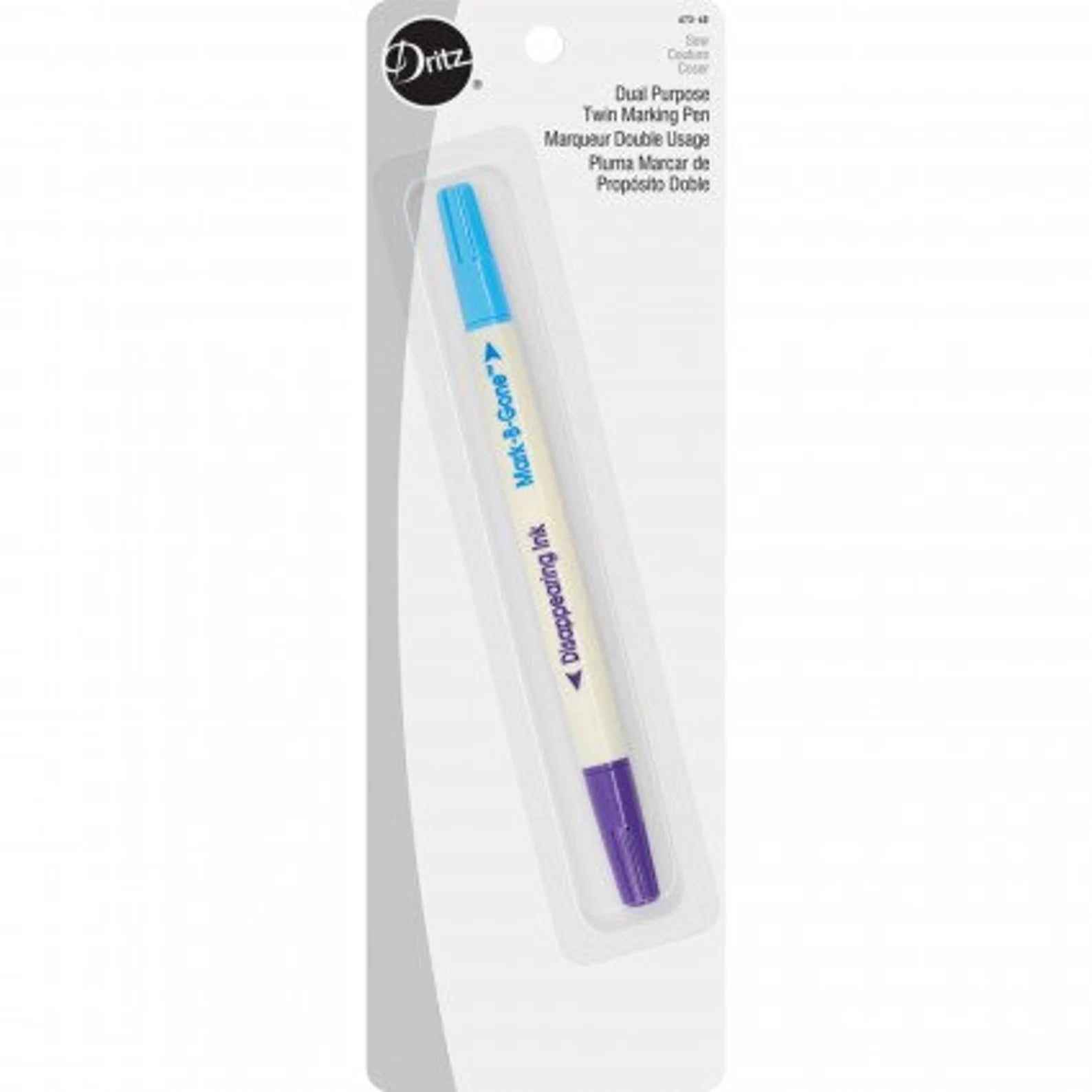  Dritz Fabric Marking Pencils, Water Soluble and Retractable,  White & Blue