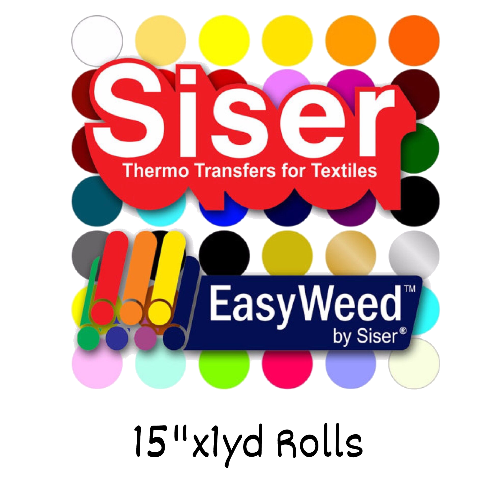 SISER HTV EasyWeed Heat Transfer Vinyl 15 x 5 Yds WHITE for T Shirts /  Textiles