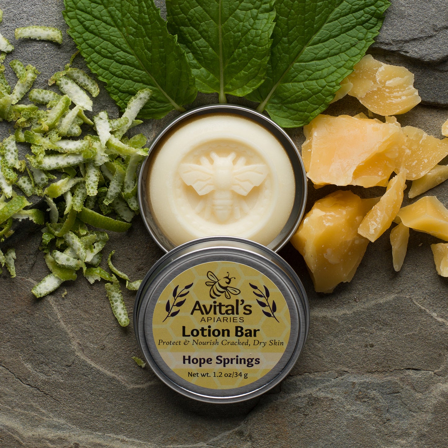 Lotion Bar - made with beeswax, coconut oil, and cocoa butter, 1