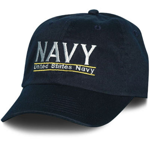MP Hats: Navy Letters Only Direct Embroidered Blue Ball Cap – Army Navy Now