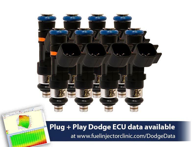 1000cc (100 lbs/hr at OE 58 PSI fuel pressure) FIC Fuel Injector Clinic Injector Set for Dodge Hemi SRT-8, 5.7 (High-Z) (is153-1000h)