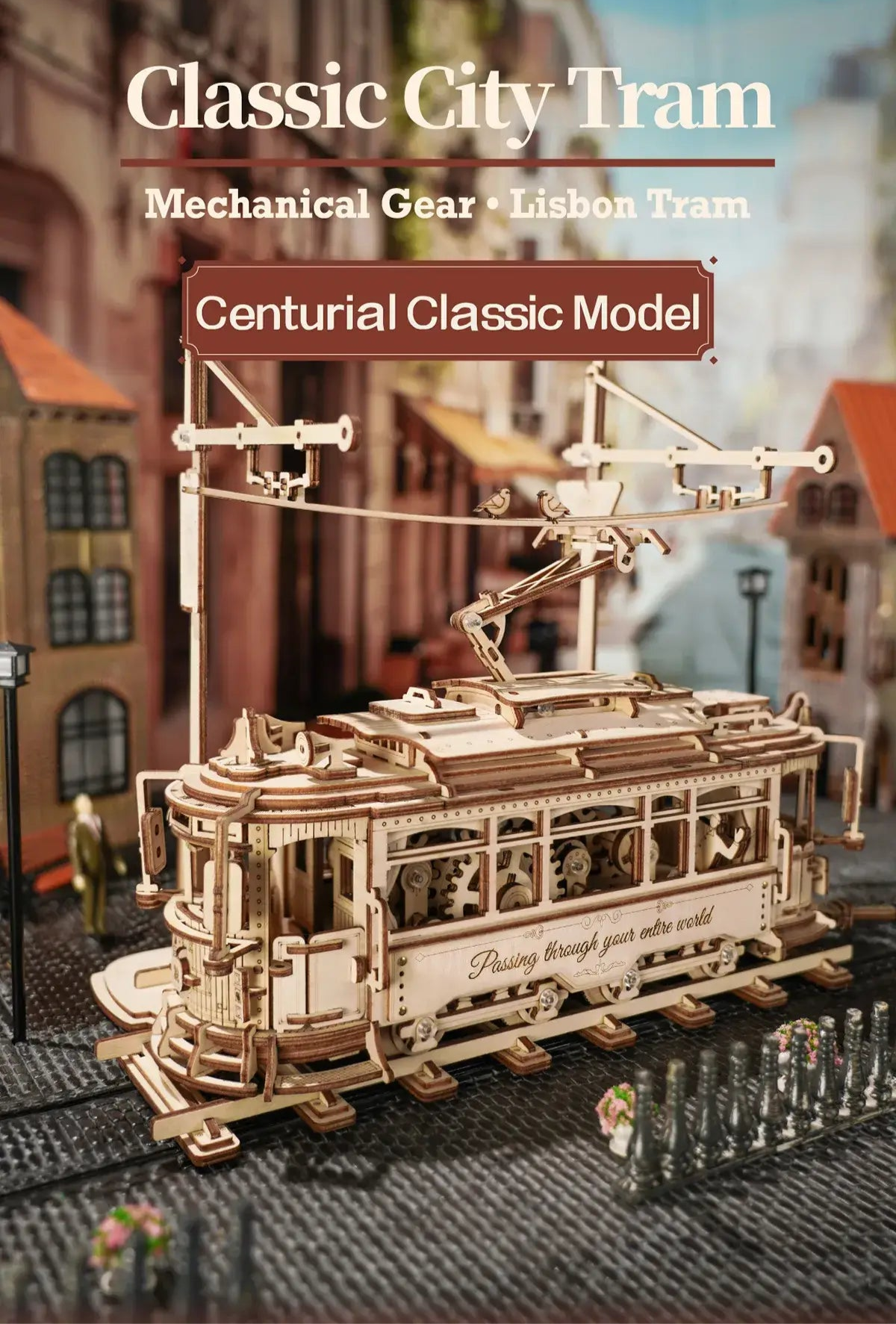 Classic City Tram 3D Wooden Puzzle - Toys Quiz 02