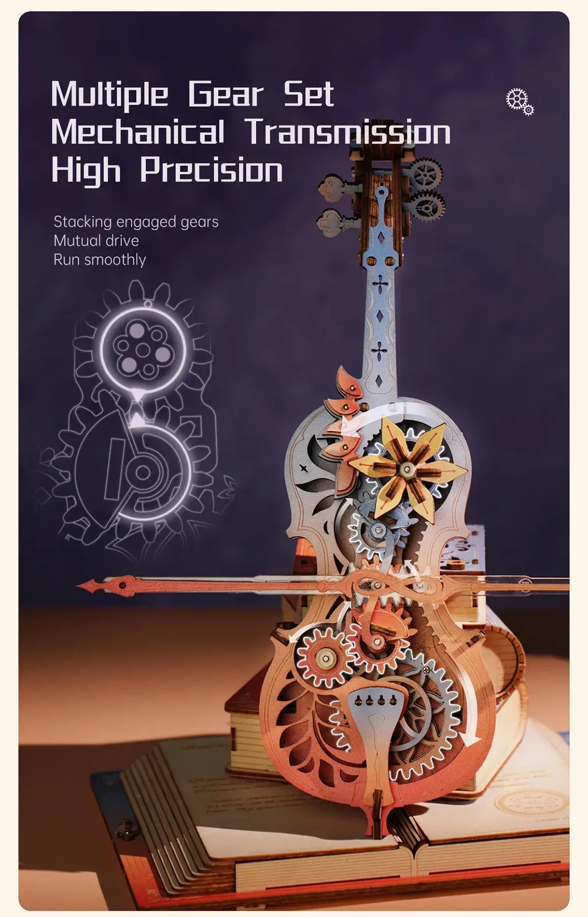 Symphony of Gorgeous Dreams Mechanical Music Box 3D Wooden Puzzle - Toys Quiz 04