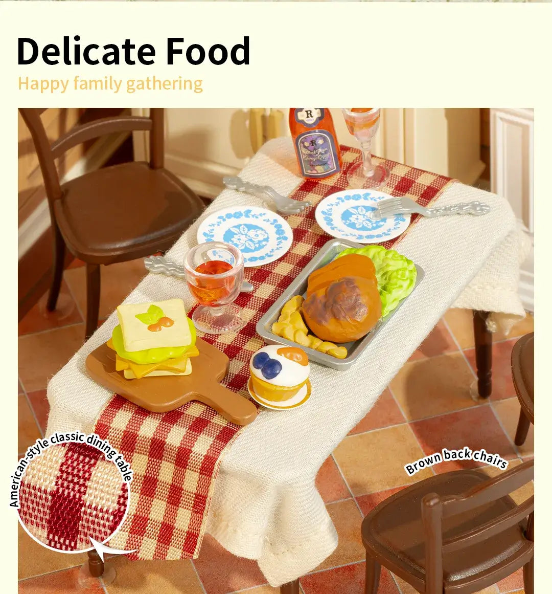 Warm Dining Room DIY Miniature House Kit - Toys Quiz 01