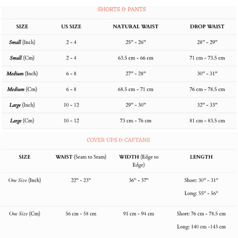 Z&L Sizing Guide