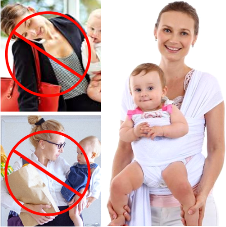 baby wearing sling