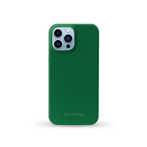 Iphone 13 Pro Max Case Top Grain Leather British Green Wireless Charging Compatible Monogram Personalised Mintapple Mintapple