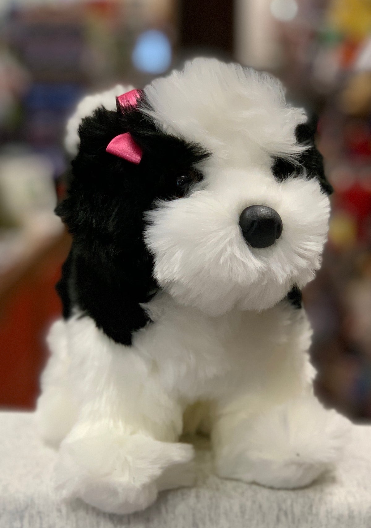 black and white shih tzu stuffed animal