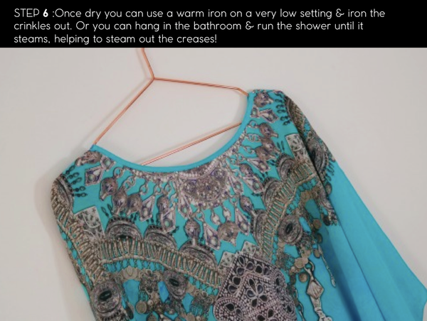 Silk kaftan care instructions 