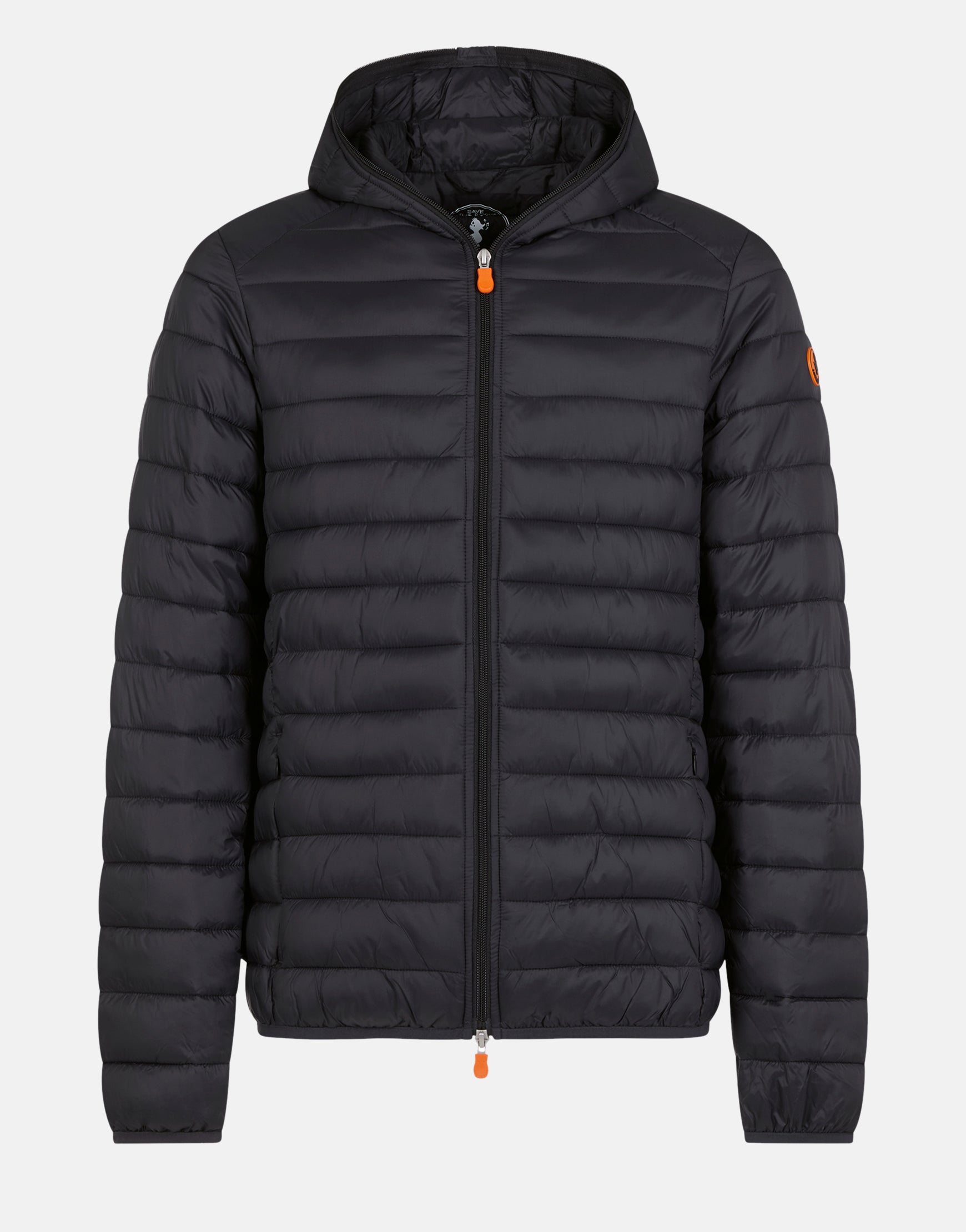 navy hooded puffer jacket