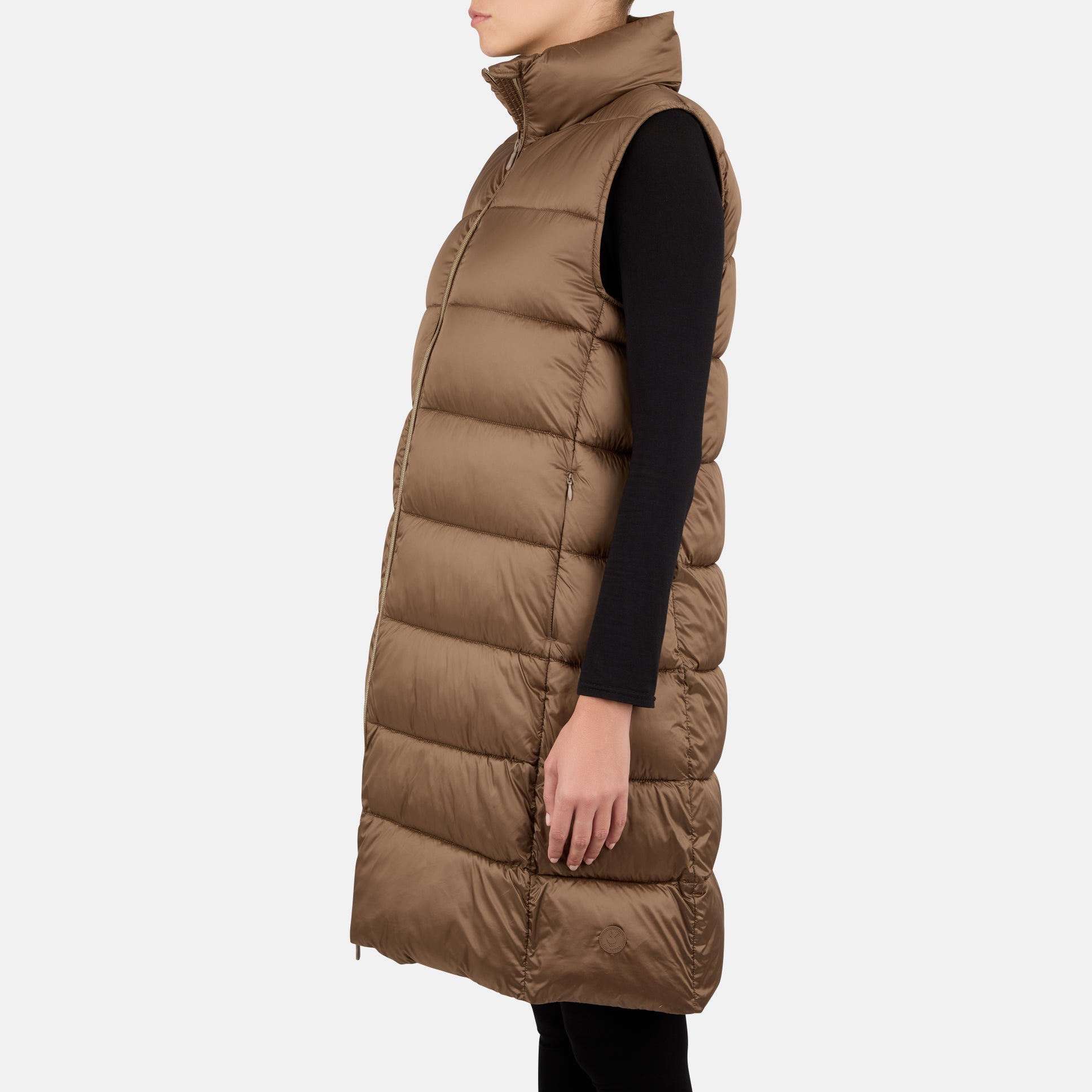 Women's Skyler Long Vest with Standing Collar