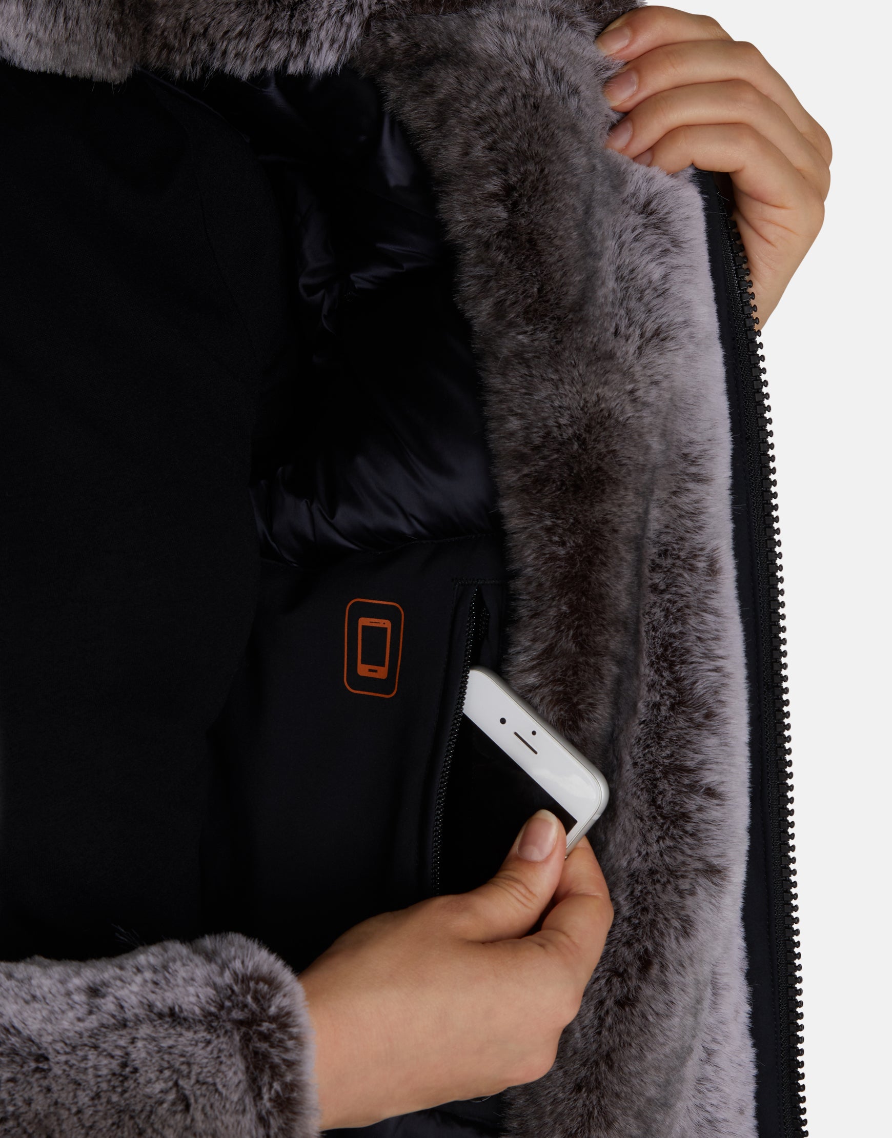 fur lined parka womens