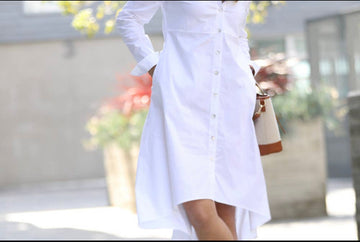 “Polite” Poplin Shirt Dress with pockets