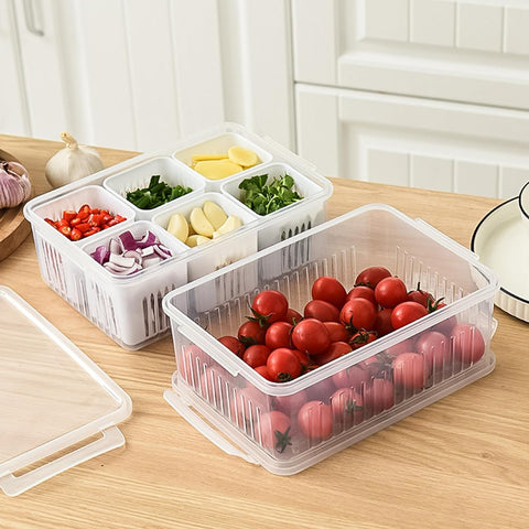 6 grid stackable Fridge Storage plastic containers