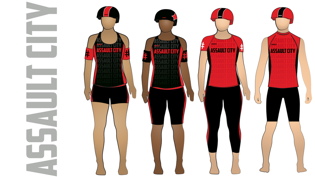 Assault City Uniform Collection | Custom roller derby uniforms by Frogmouth