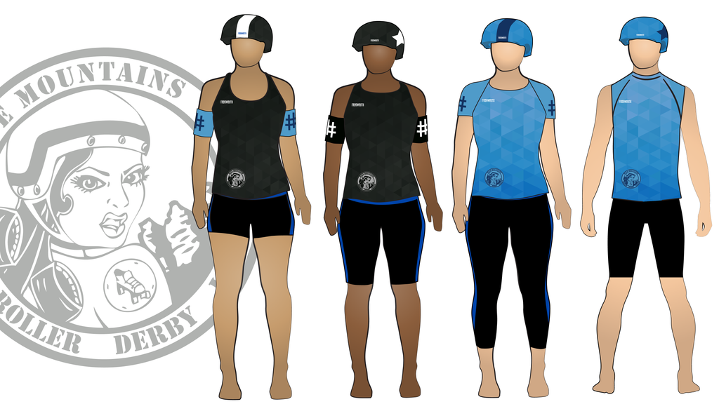 Blue Mountains Roller Derby Uniform Collection | custom roller derby uniforms by Frogmouth