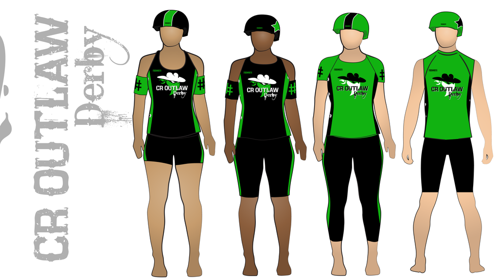 CR Outlaw Derby Uniform Collection | Custom Roller Derby Uniforms by Frogmouth
