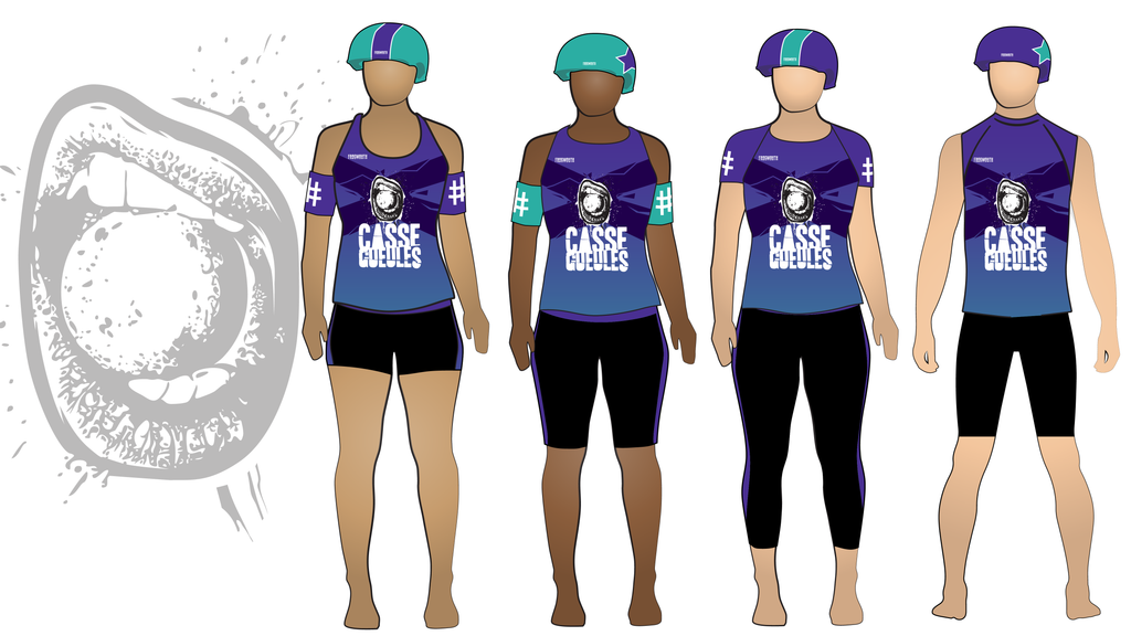 Roller Derby Quebec Casse Gueules Uniform Collection | Custom Roller Derby Uniforms by Frogmouth