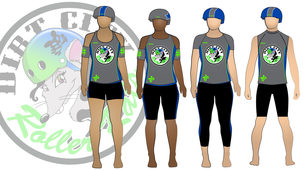 Dirt City Roller Rats 2017 Uniform Collection | Custom Roller Derby Uniforms by Frogmouth