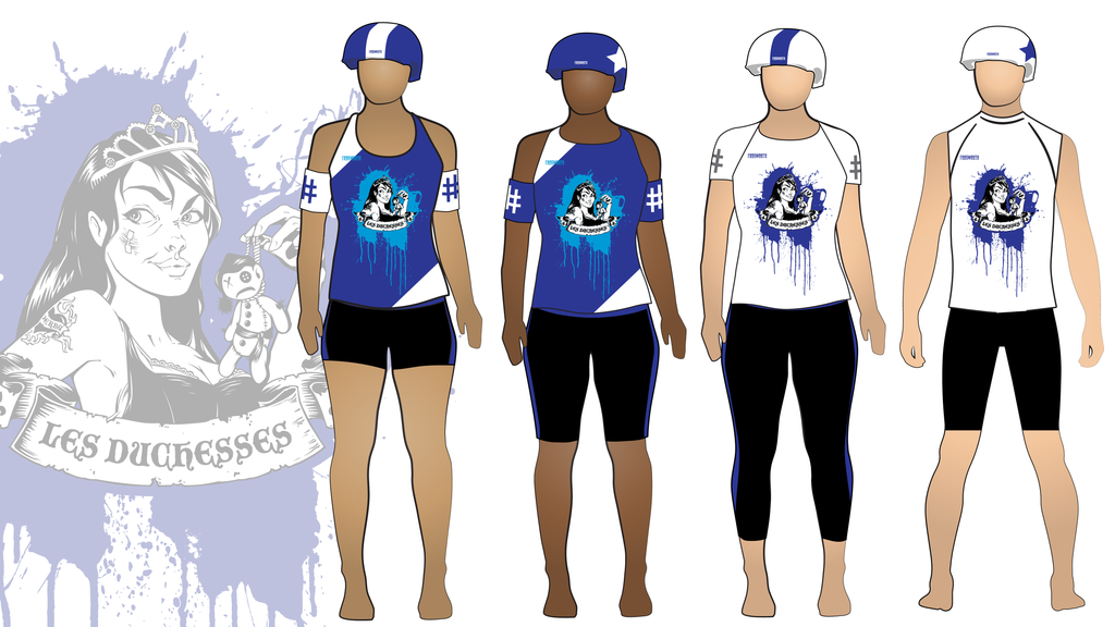 Roller Derby Quebec Les Duchesses Uniform Collection | Custom Roller Derby Uniforms by Frogmouth