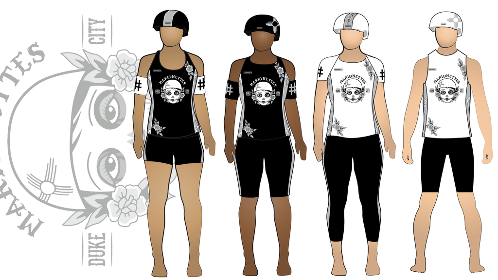 Duke City Roller Derby Marionettes Uniform Collection | Custom Roller Derby Uniforms by Frogmouth