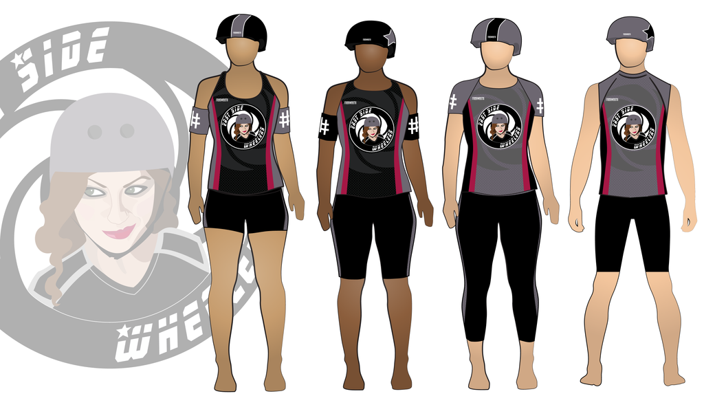 East Side Wheelers Uniform Collection | Custom Roller Derby Uniforms by Frogmouth