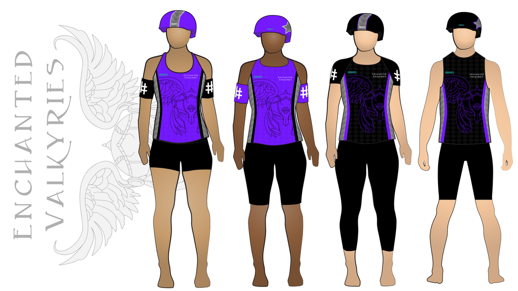 Enchanted Valkyries Roller Derby Uniform Collection | Custom Roller Derby Uniforms by Frogmouth
