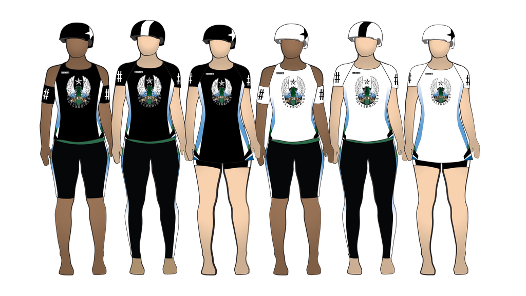 Fayetteville Roller Derby 2016 Charter Team Uniform Collection / Custom Roller Derby Uniforms by Frogmouth