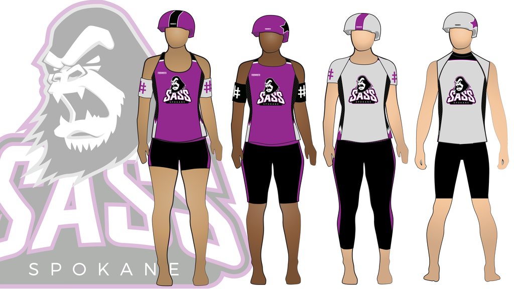 Lilac City Roller Derby Spokane Sass Uniorm Collection | custom roller derby uniforms by Frogmouth