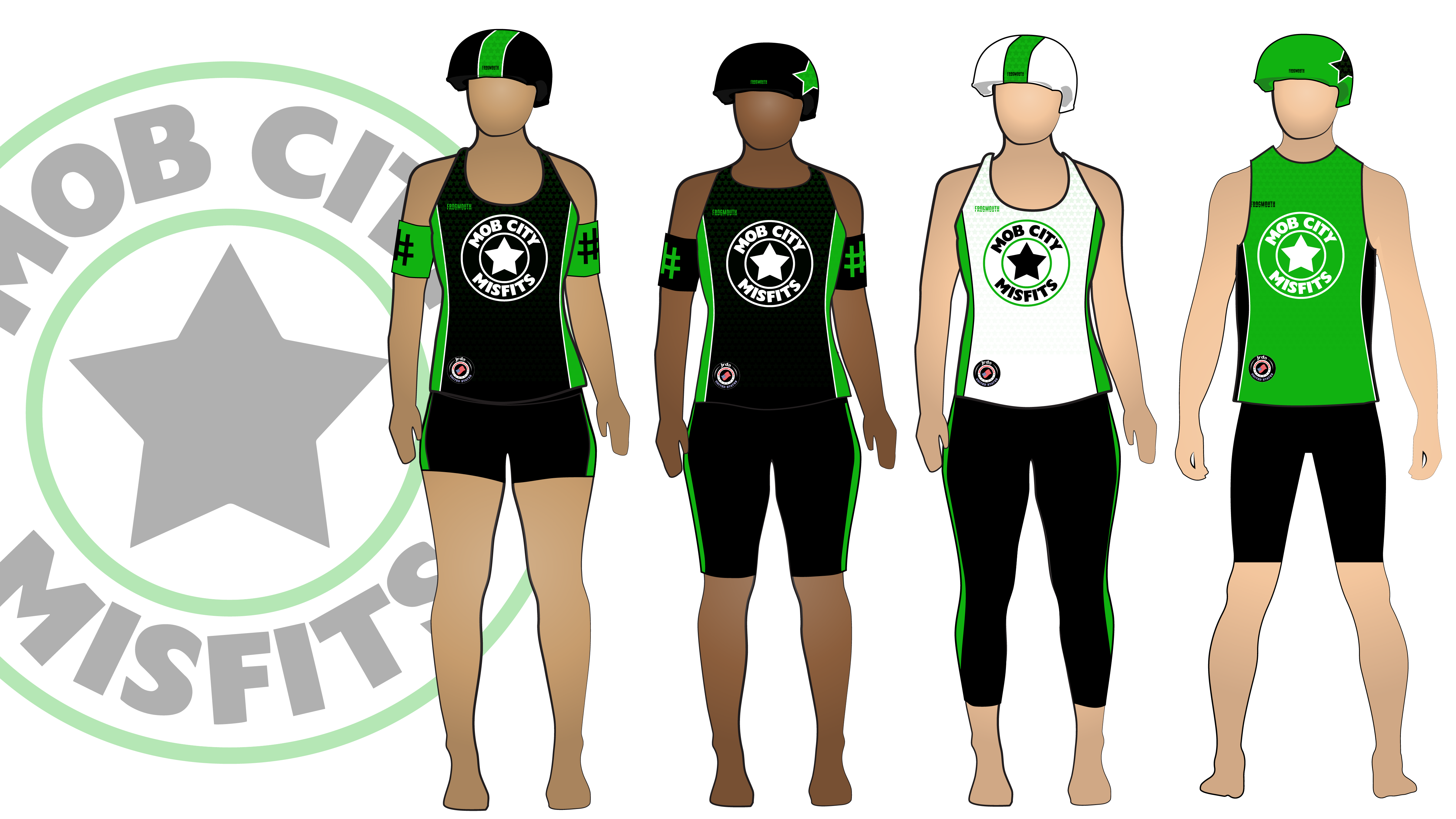 Mob City Misfits Roller Derby Uniforms | Custom Roller Derby Uniforms by Frogmouth | Custom Roller Derby Jerseys by Frogmouth