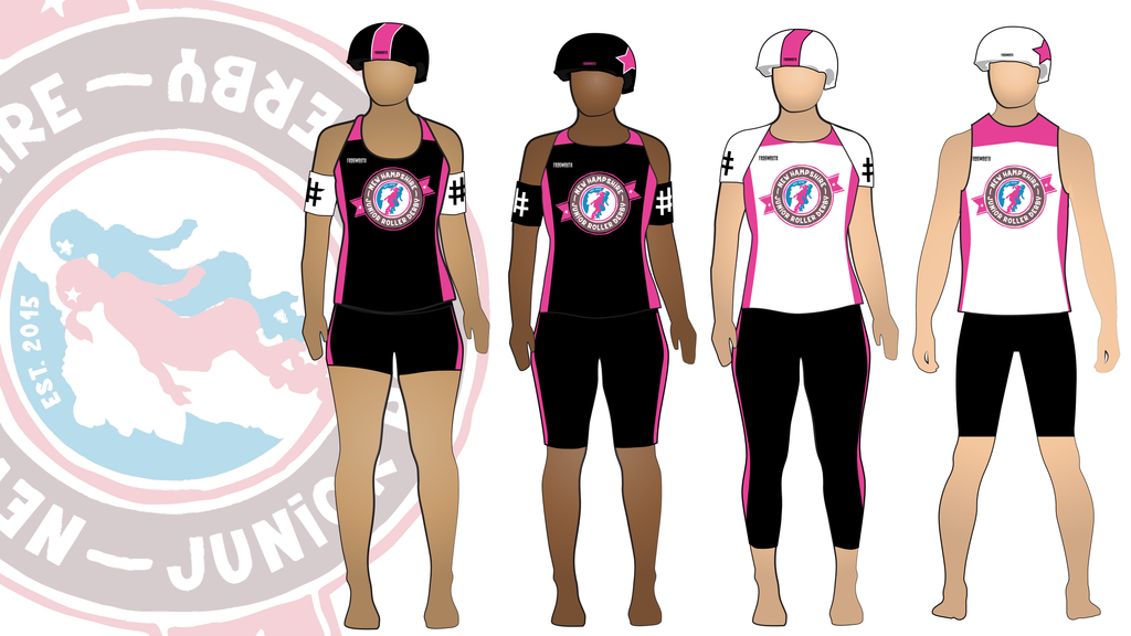 New Hampshire Junior Roller Derby 2019 Uniform Collection | Custom Roller Derby Uniforms by Frogmouth