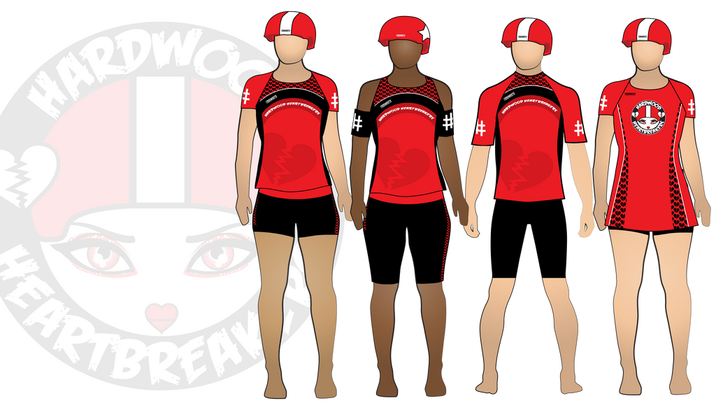 Diamond State Roller Derby Hardwood Heartbreakers Uniform collection | Custom roller derby uniforms by Frogmouth