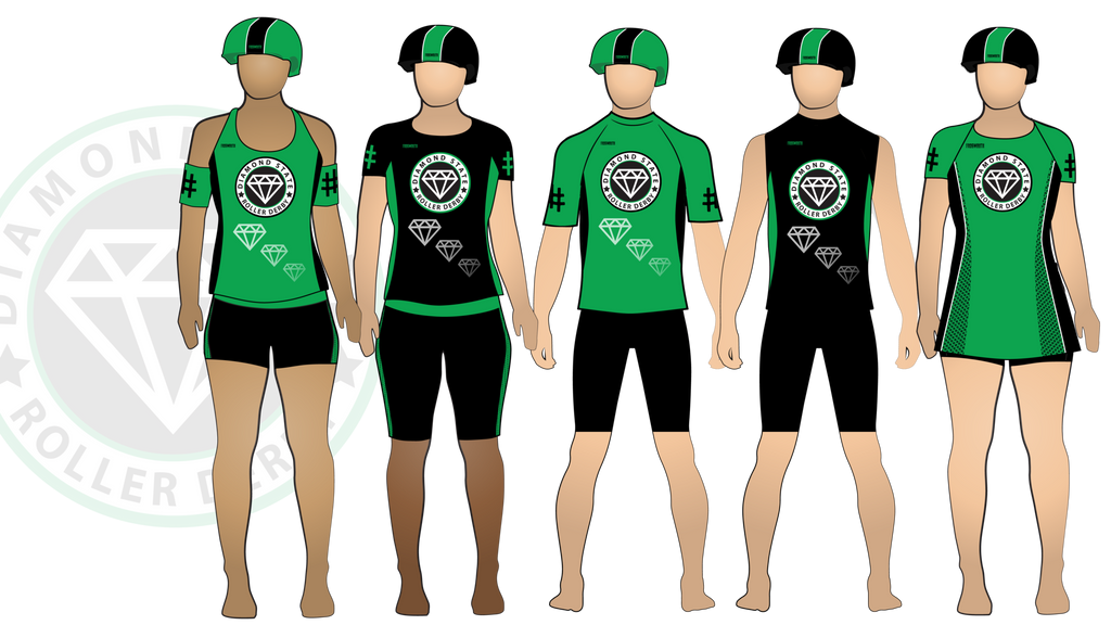 Diamond State Roller Derby 2017 Uniform Collection | Custom Roller Derby Uniforms by Frogmouth