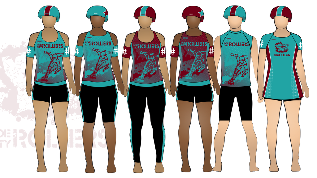 Roe City Rollers 2017 Uniform Collection | Custom Roller Derby Uniforms by Frogmouth