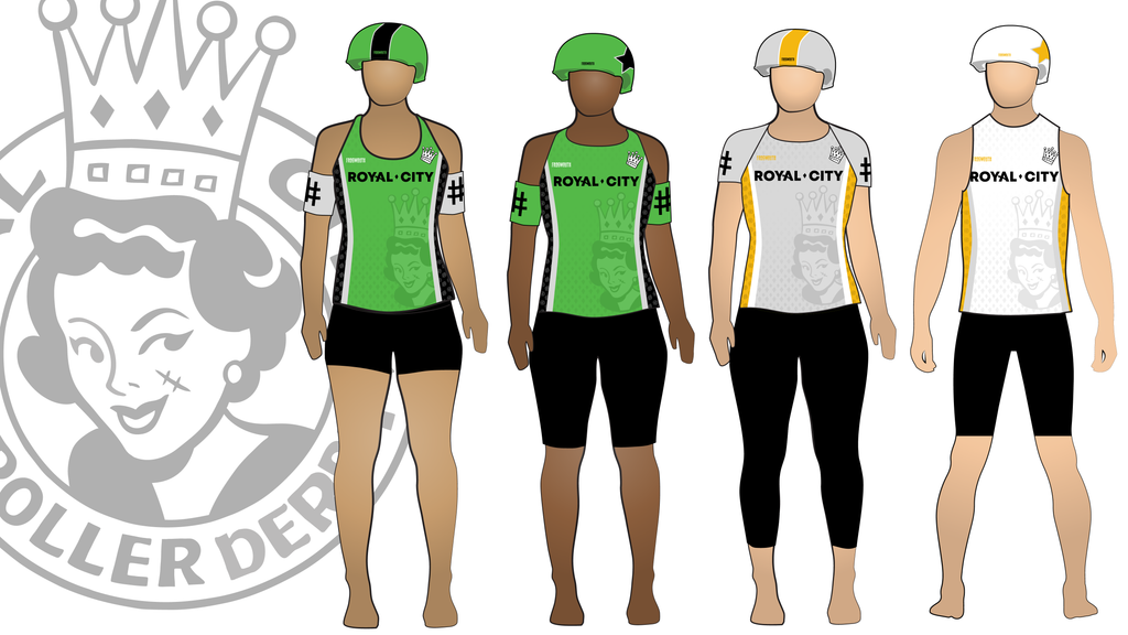 Royal City Roller Derby Uniform Collection | Custom Roller Derby Uniforms by Frogmouth