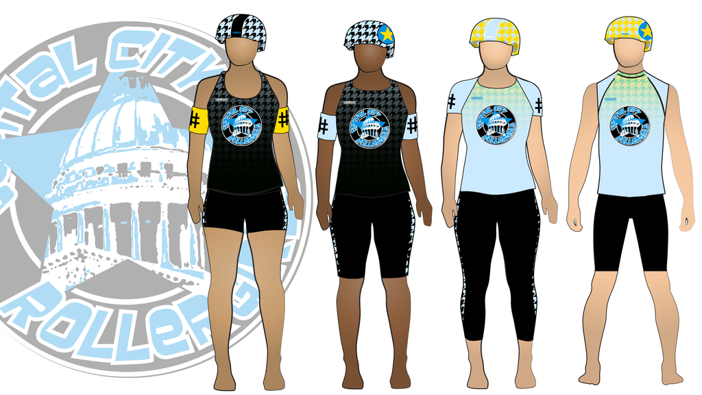 Capital City Roller Girls Steal Magnolias Uniform Collection | Custom Roller Derby Uniforms by Frogmouth