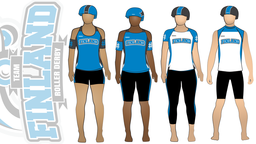 Team Finland Roller Derby Uniform Collection | Custom Roller Derby Uniforms by Frogmouth