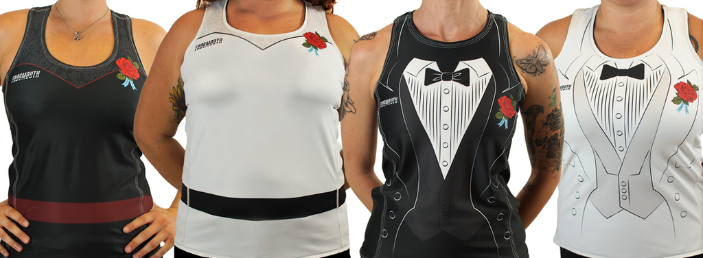 Frogmouth Roller Derby Formal Wear Collection Athletic Jersey Tuxedo with Bow Tie Athletic Formal Gown Athletic Wedding Dress Athletic Prom Dress Athletic Bridal Wear Athletic Bridesmaid Dress Athletic Groom Athletic Morning Suit Athletic James Bond Scrimmage Top