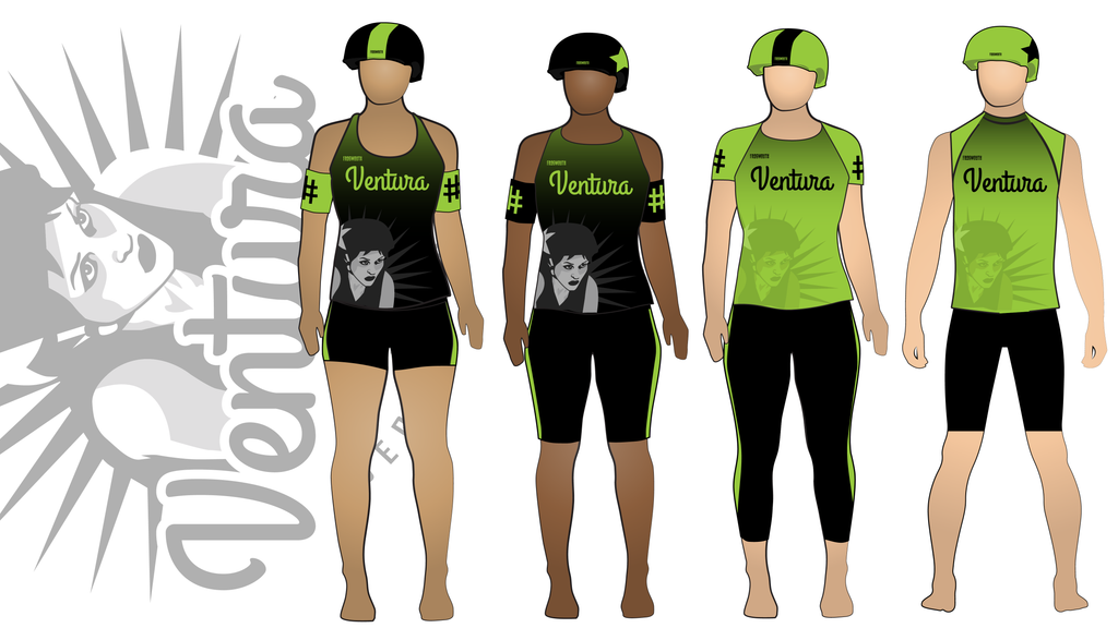 Ventura County Derby Darlins Uniform Collection | Custom Roller Derby Uniforms by Frogmouth