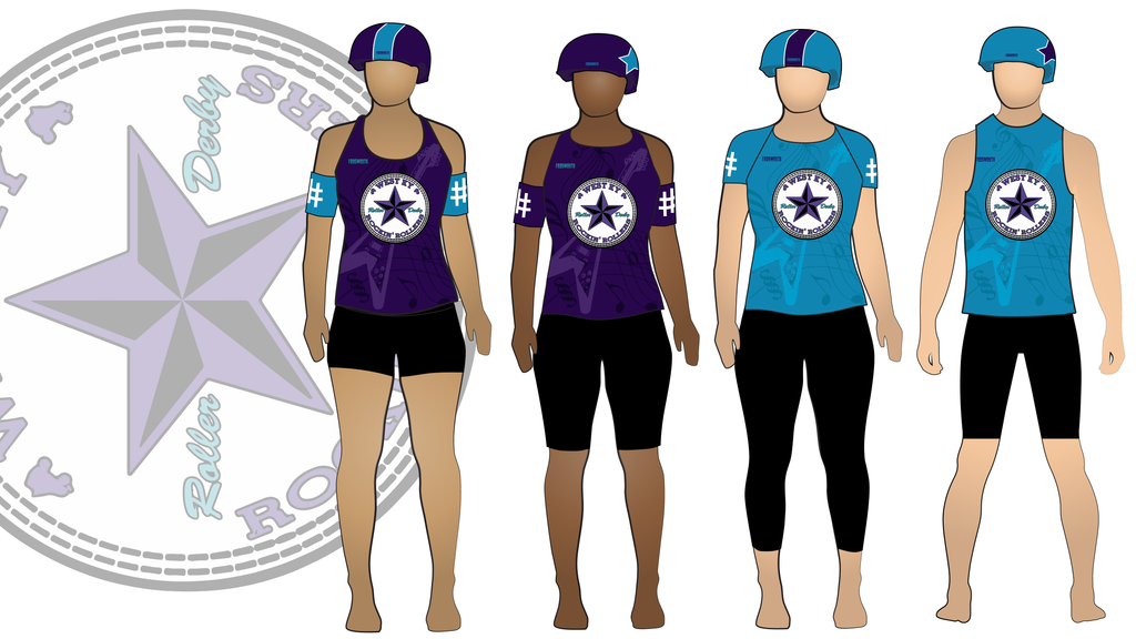 West Kentucky Rockin' Rollers Adult League Uniform Collection | Custom Roller Derby Uniforms by Frogmouth