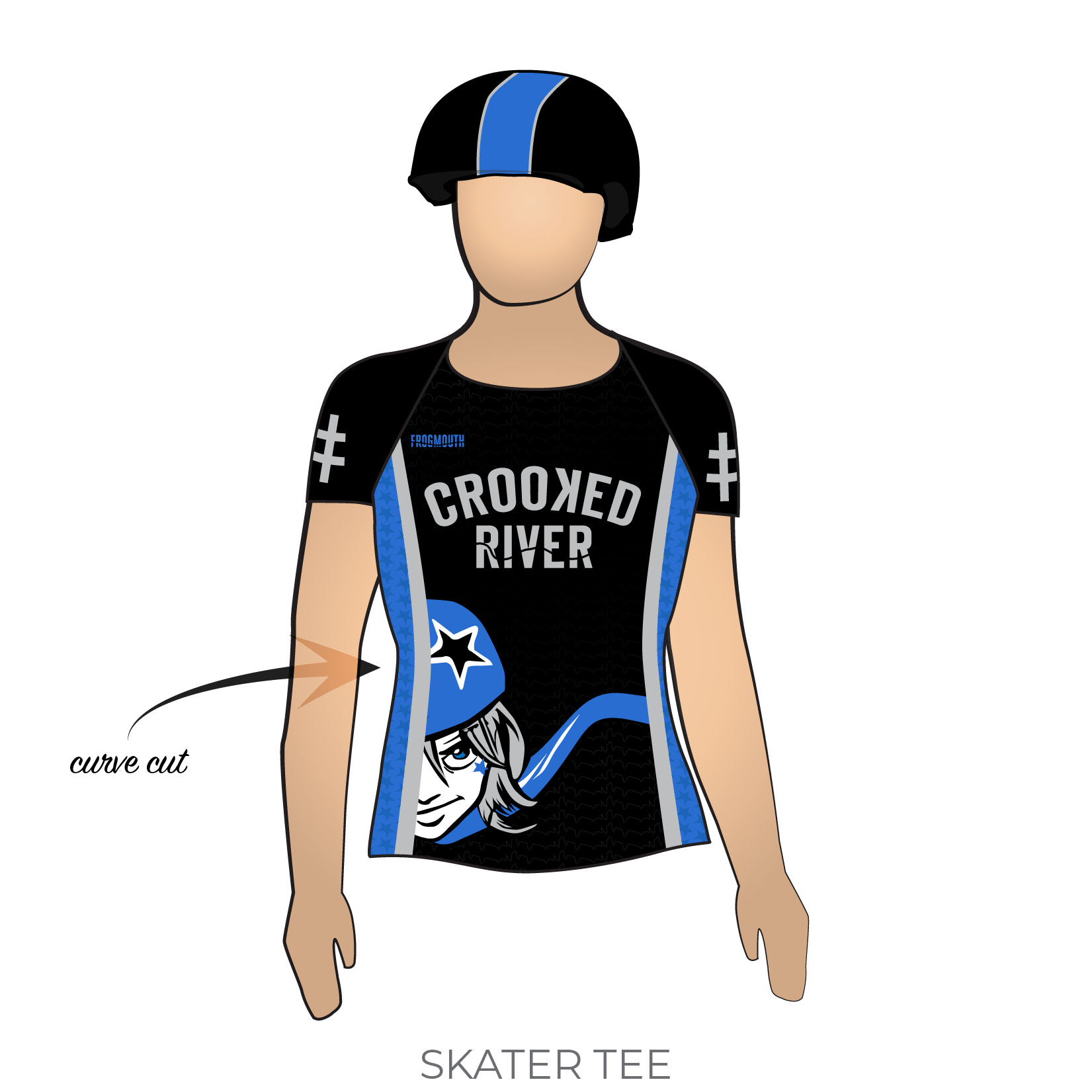 Crooked River Roller Derby: 2019 Uniform Jersey (Black) – Frogmouth