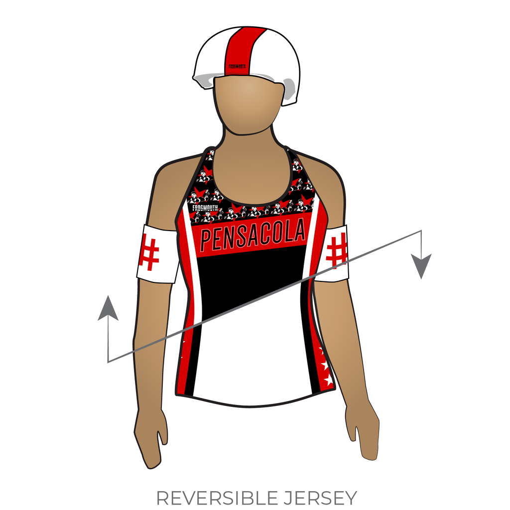 Pensacola Roller Gurlz Home Teams: Reversible Uniform Jersey (BlackR/W ...