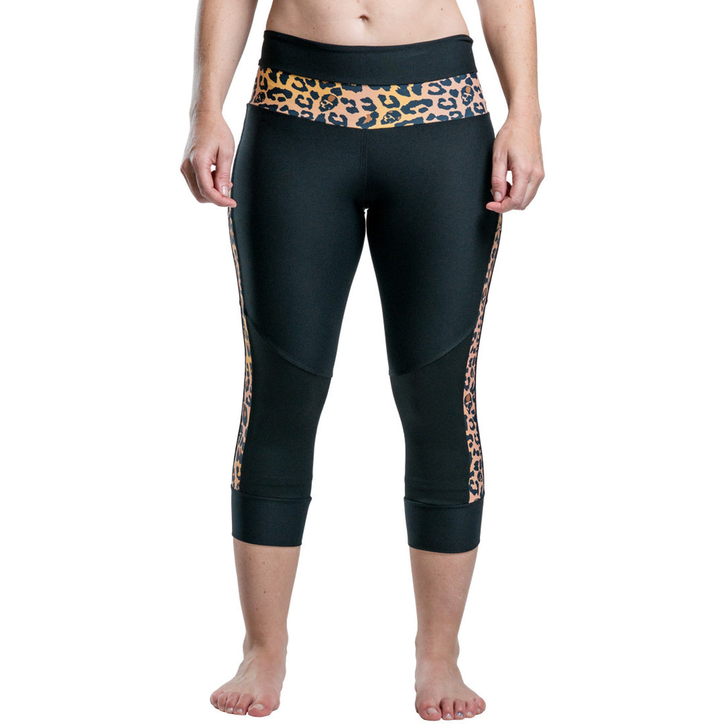 Black Capri Pants With Tan Cheetah Accent – Frogmouth