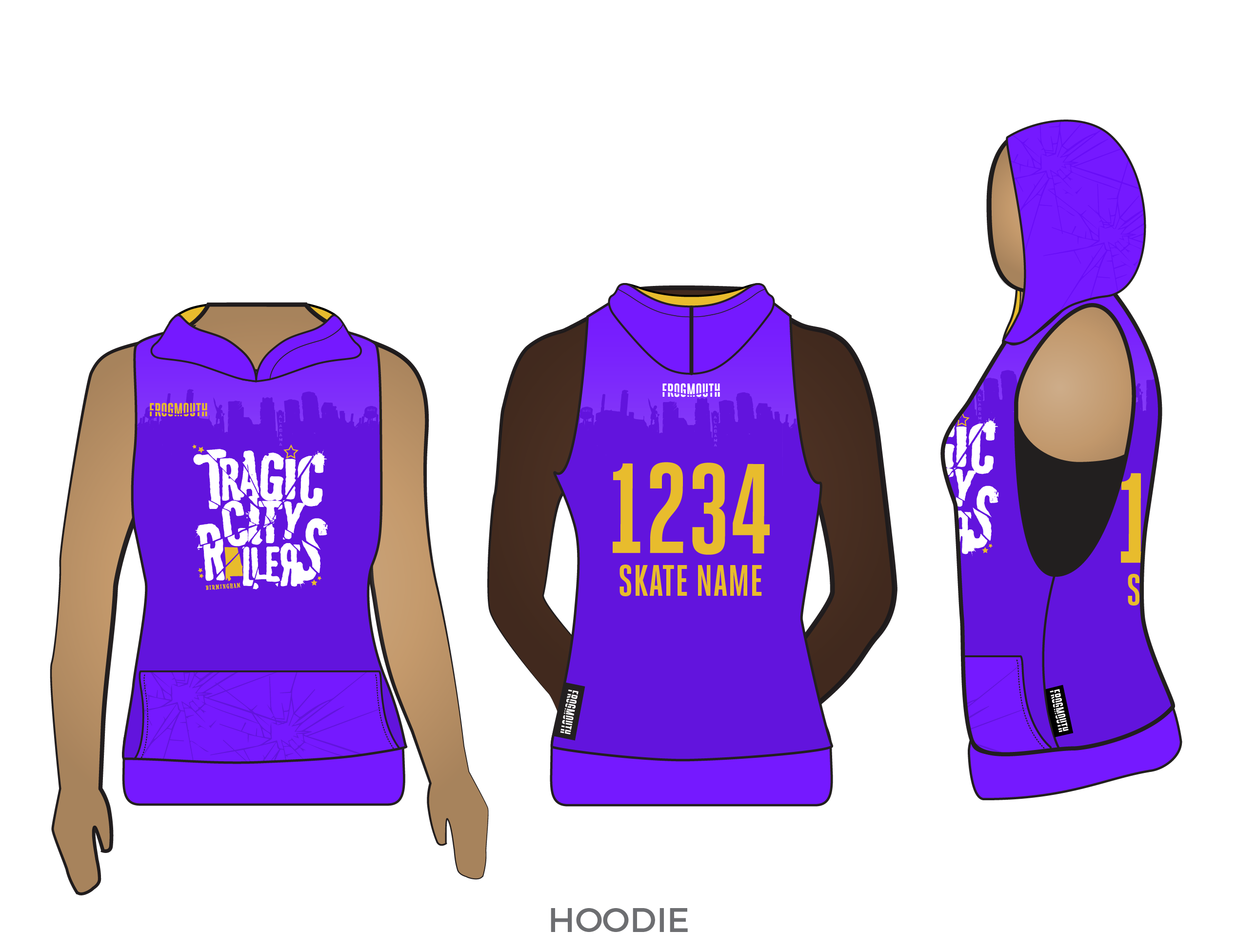 purple sleeveless hoodie