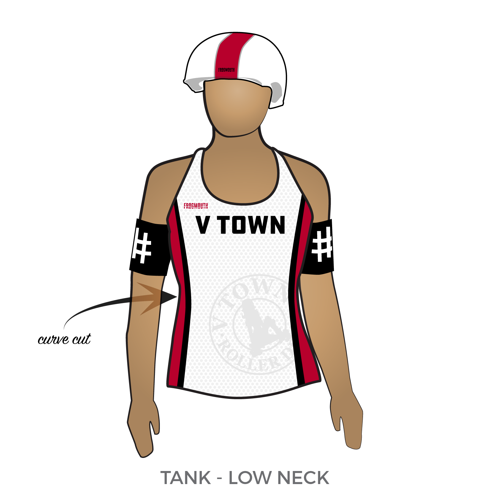 V Town Roller Derby: 2018 Uniform Jersey (White) – Frogmouth