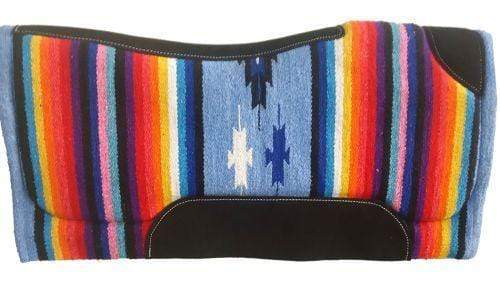 Showman 34 x 36 x 3/4 Black and Turquoise Memory Felt Bottom Saddle Pad