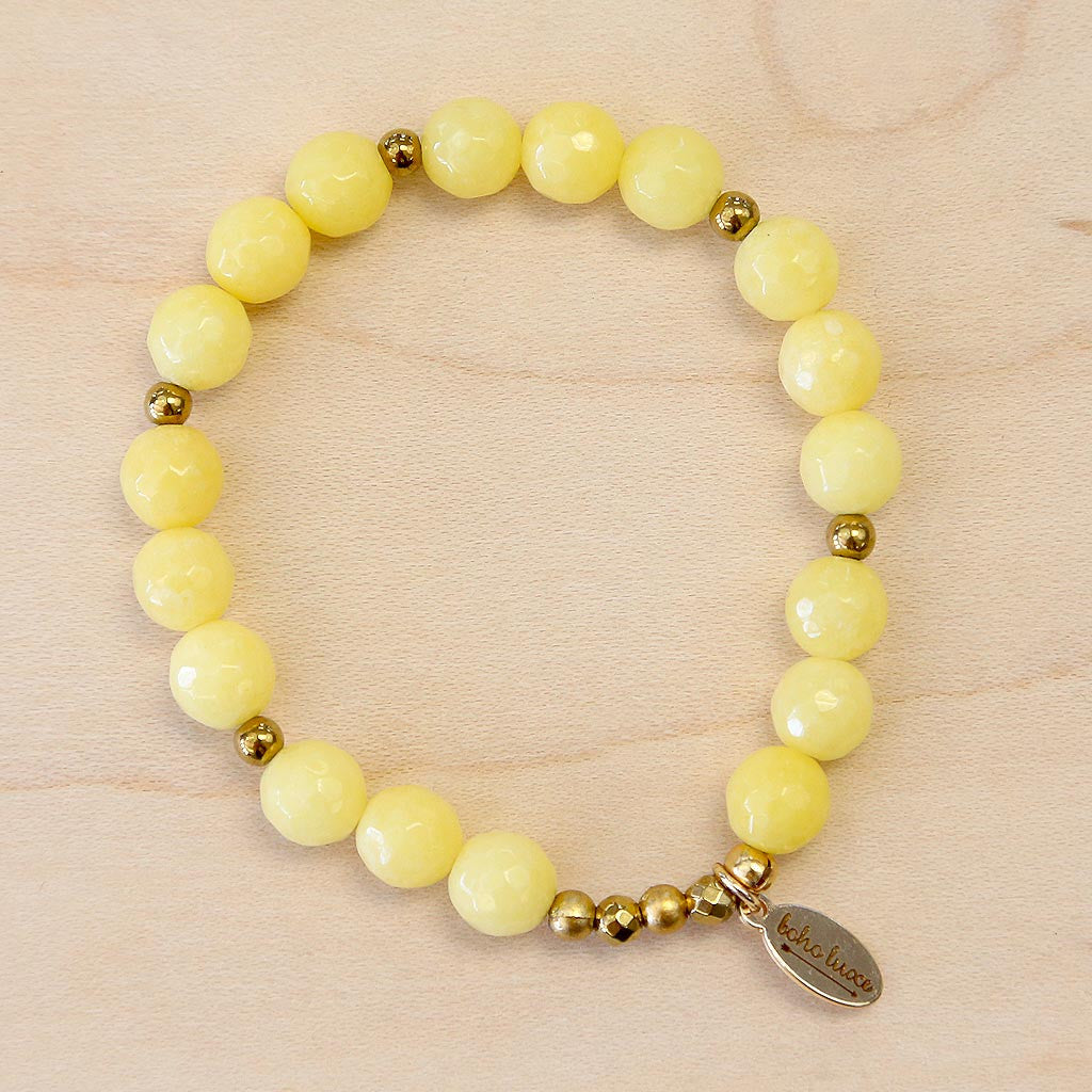 Buy Shimla SH168 Ladies Yellow Jade Bracelet with Stone Set Sphere Online  at desertcartINDIA