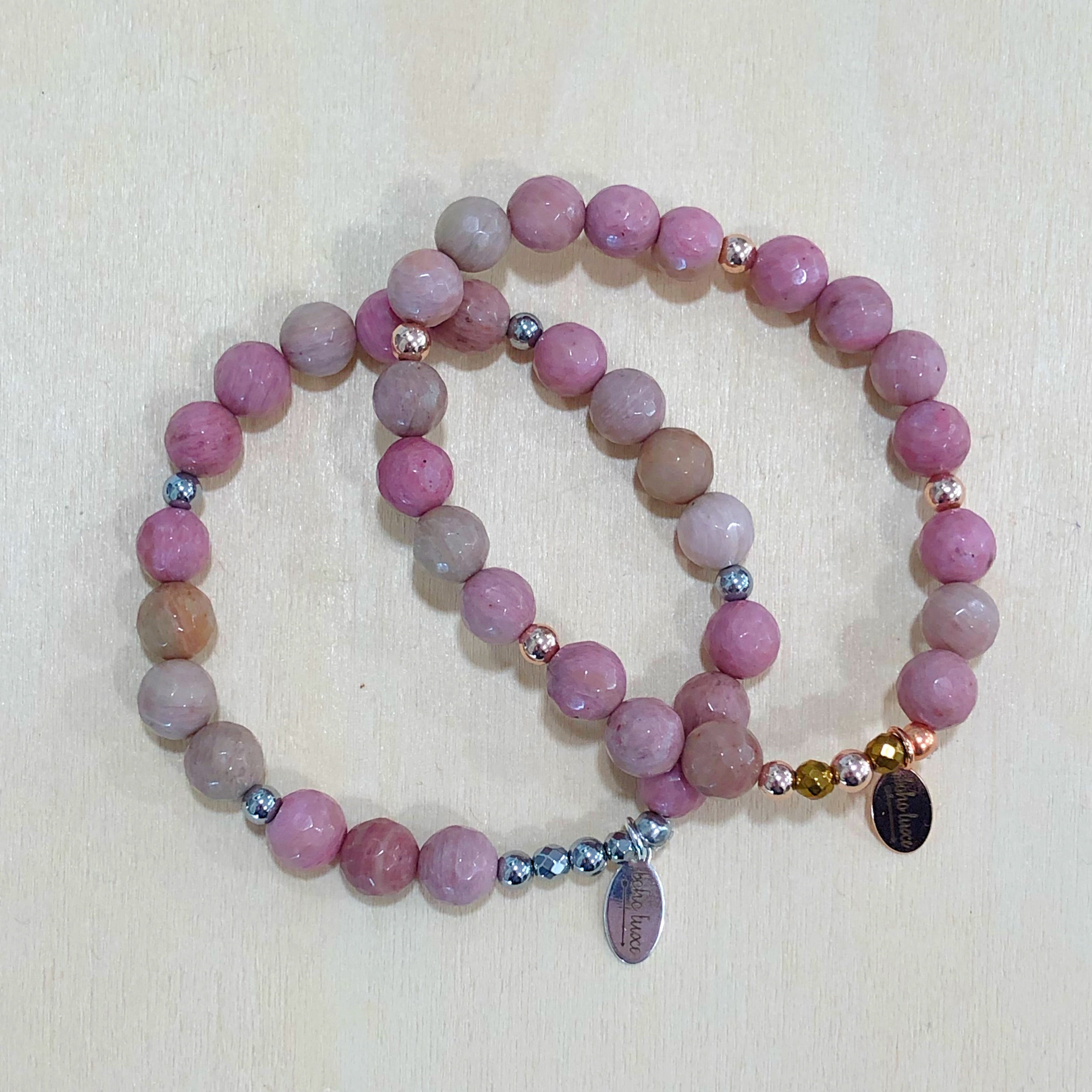The Cora - Rhodonite semi-precious beads