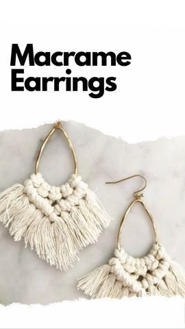 macrame boho earrings